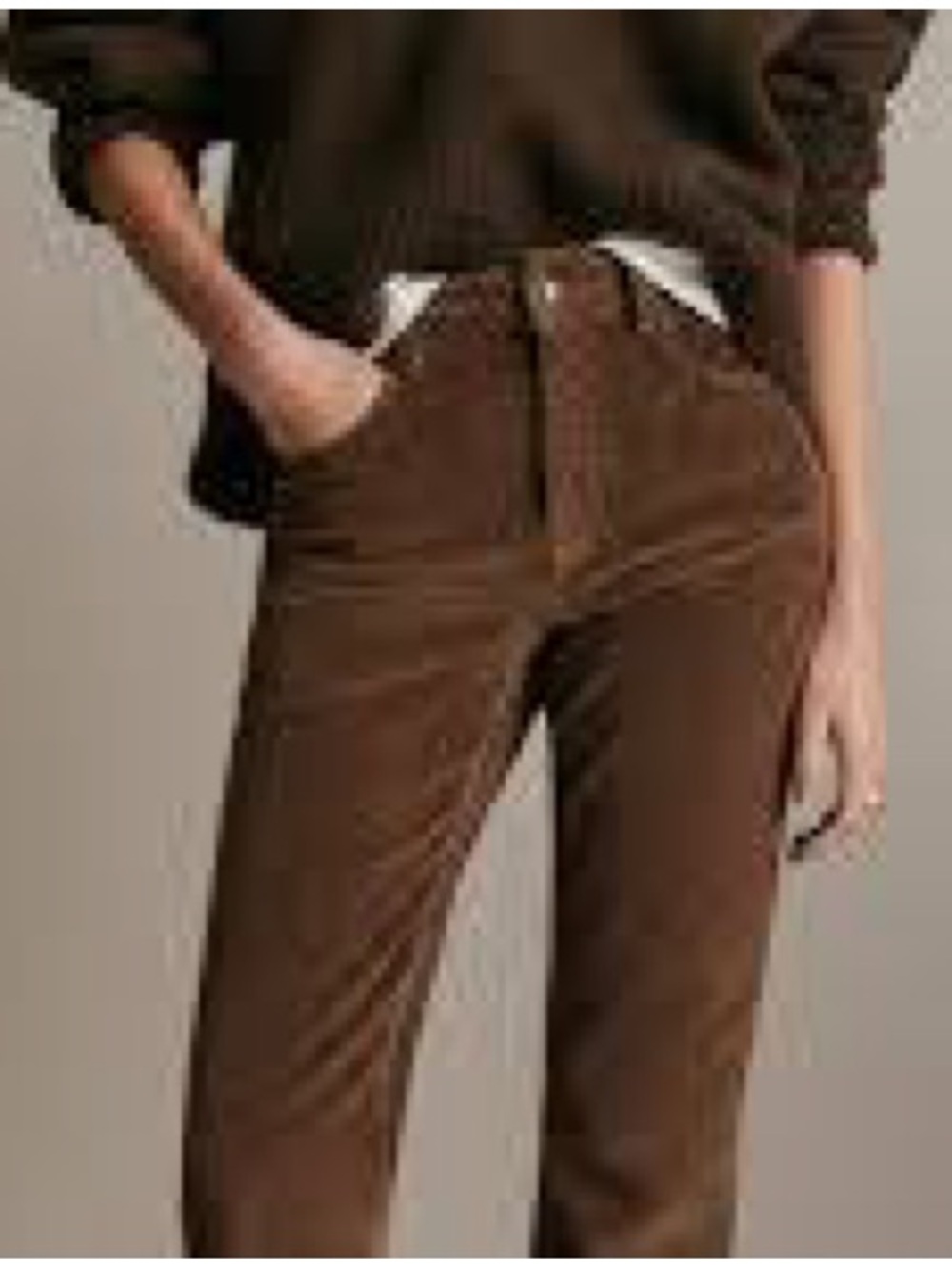 Sezane Brown Straight-Leg Corduroy Pants